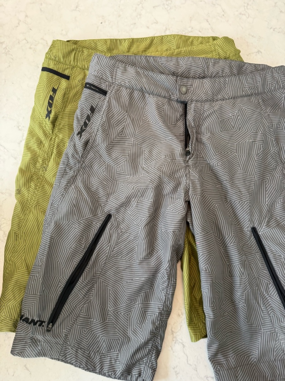 2 pairs size L Fox Men's Athletic Shorts in Gray and Olive